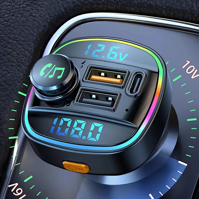 Transmetteur FM Bluetooth 5.0, modulateur d'autoradio mains libres, lecteur MP3 avec adaptateur de Charge USB Super rapide 22.5W pour voiture
