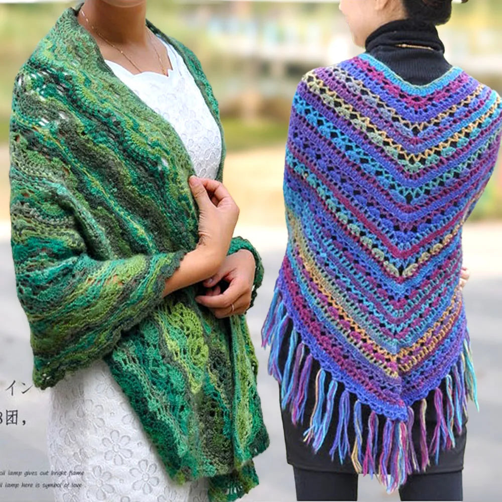 Fil de laine Pure 100% 50g/180m, dégradé arc-en-ciel, doux, tricot à la main, Crochet, bricolage, écharpe d'hiver, gants, châle, pull, matériaux de fabrication