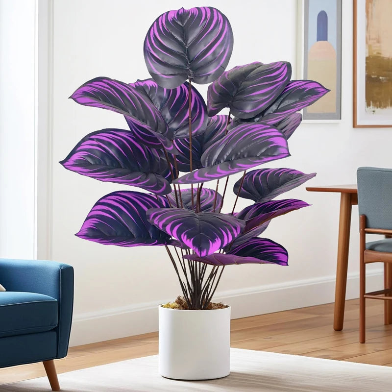Grand palmier artificiel de 57 à 75cm, branches de plantes Monstera, feuilles de tortue en plastique, feuilles au toucher réel pour décoration de jardin de maison
