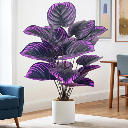 Grand palmier artificiel de 57 à 75cm, branches de plantes Monstera, feuilles de tortue en plastique, feuilles au toucher réel pour décoration de jardin de maison