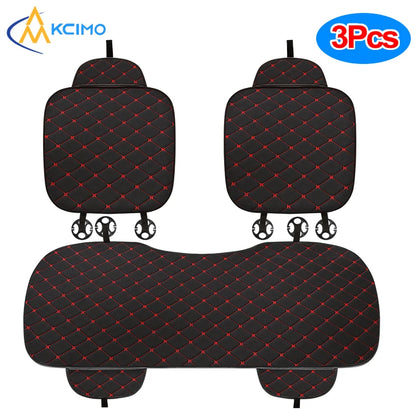 Kcimo 3 pièces coton et lin housse de siège de voiture ensemble universel housse de siège de voiture coussin protecteur de siège de voiture intérieur accessoires de voiture