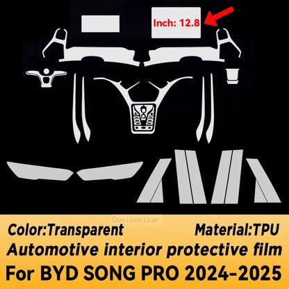 Film de protection en TPU pour panneau de Navigation BYD SONG PRO 2024 2025, autocollant anti-rayures pour écran intérieur automobile