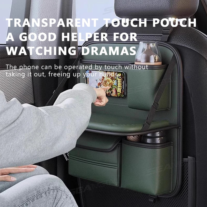 SEAMETAL – sac de rangement pour dossier de siège de voiture, grande capacité, organisateur de siège arrière multi-poches, Table à manger pliable, plateau de tablette, sac suspendu