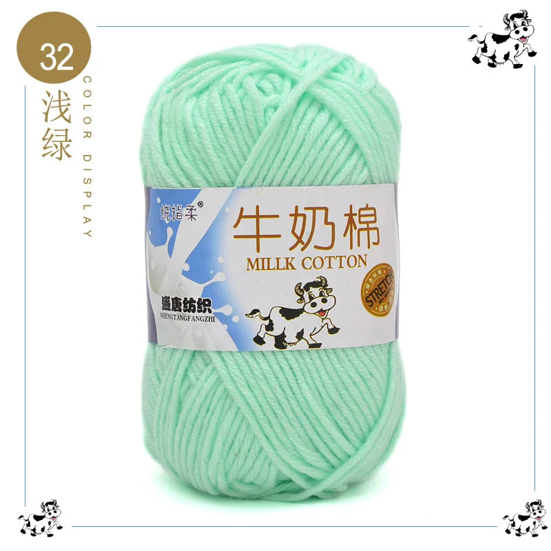 Fil à tricoter en coton au lait, 5 brins, 50g, pour bricolage de sacs de poupée, fil, écharpe, chaussettes