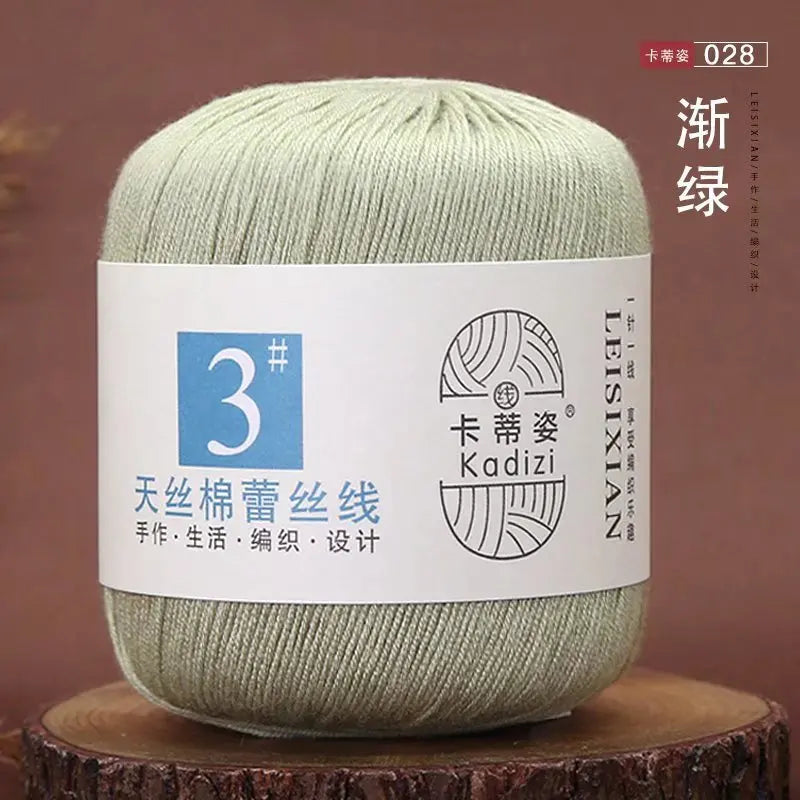 Fils de dentelle en coton mercerisé, fils de dentelle au crochet, broderie à la main, artisanat d'art, couvertures de bricolage, écharpe et pull, taille 3, # 100%
