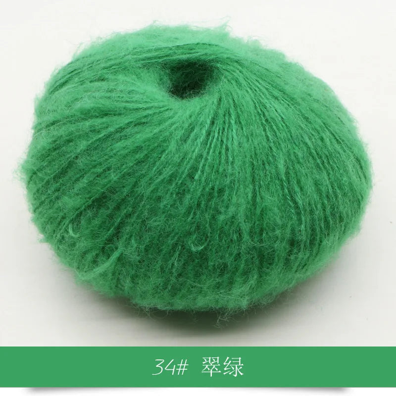 Fil Mohair tricoté à la main, 25g, 1 pièce, ligne de laine chaude au Crochet, pull shwal, écharpe
