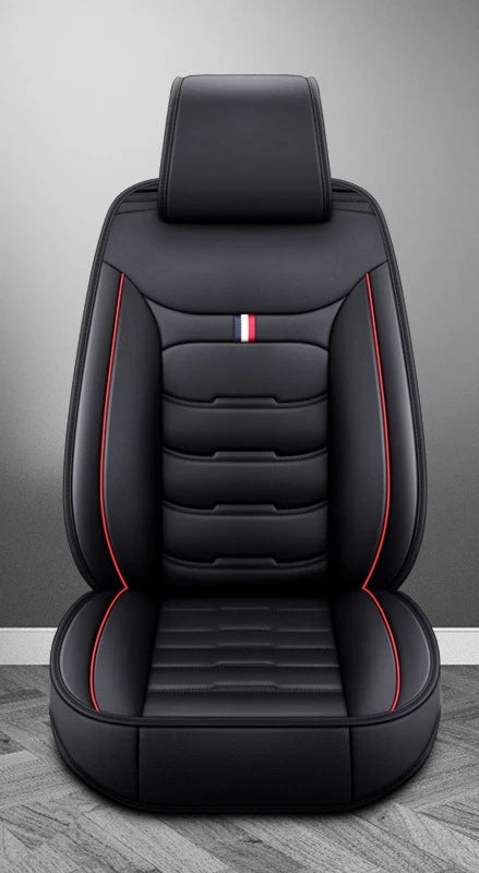 Housse de siège de voiture universelle fendue, entièrement entourée, respirante, confortable, de luxe, en cuir, coussin de siège de voiture, housse de siège complète