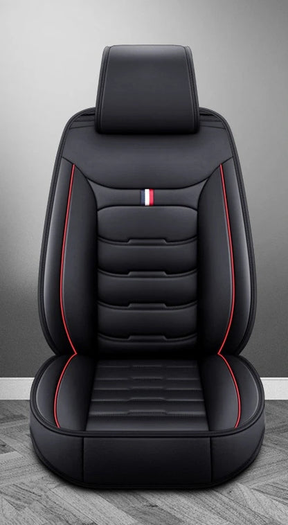 Housse de siège de voiture universelle fendue, entièrement entourée, respirante, confortable, de luxe, en cuir, coussin de siège de voiture, housse de siège complète