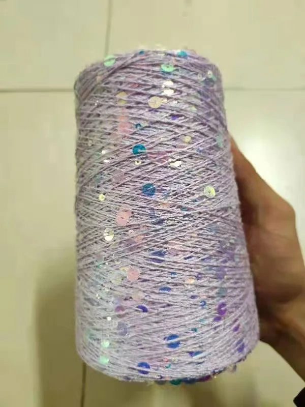 خيط قطن ترتر 50 جم/كرة، 6 مم + 3 مم، خيط خاص متناسق مع الترتر، إكسسوار DIY، دمية قماشية، كروشيه حياكة