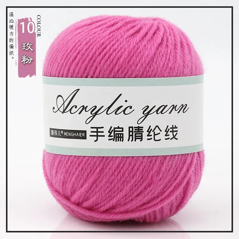 Fil tricoté en acrylique mélangé à 4 brins, avec crochet pour pull, chaussures, pantoufles, écharpe, démarreur tissé à la main pour débutants