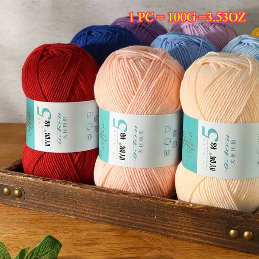 Fil à tricoter en coton au lait 100g, fil doux pour bébé, pour pull au Crochet, pantoufle, sac, chapeau, écharpe, idée de bricolage, fil artisanal fait à la main
