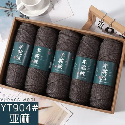 Fil de laine d'alpaga et cachemire, 500 g/ensemble, pour vêtements au Crochet, chapeaux, gants, moyennement épais, 3 plis, fil de laine tricoté à la main de haute qualité, gonflé