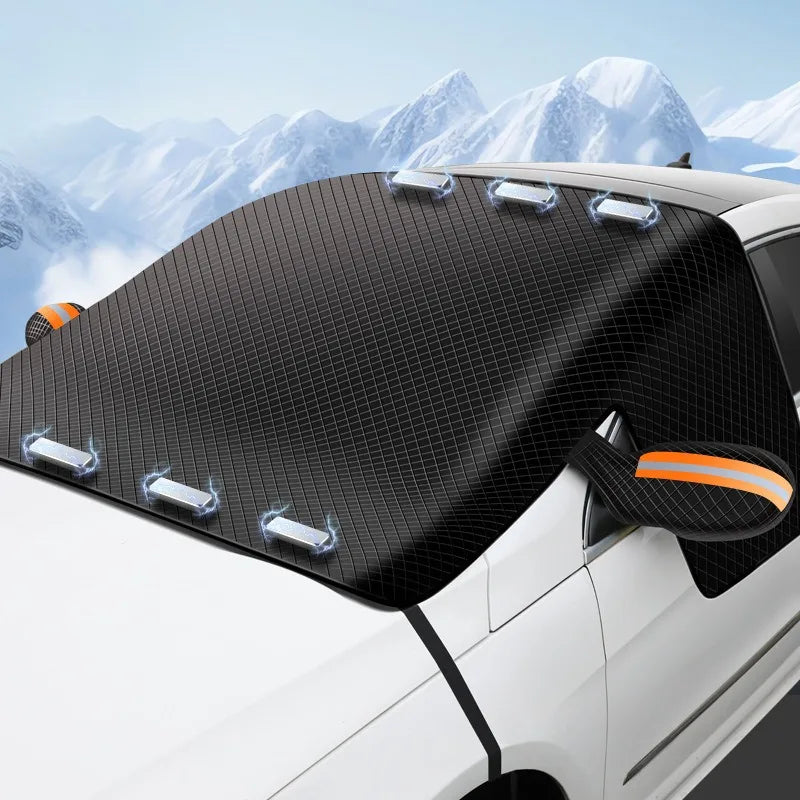 Housse de protection contre la neige Automobile pour pare-brise avant, protection contre la neige à aspiration magnétique antigel et anti-gel, housse de voiture
