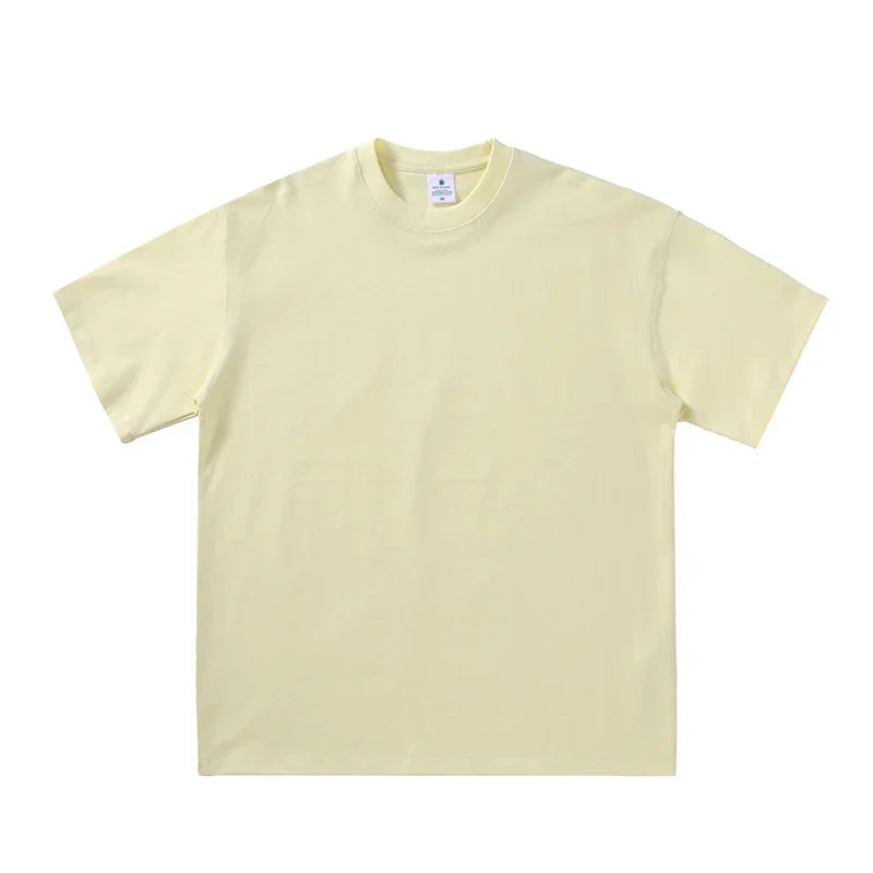 2025 été hommes et femmes T-shirt coton solide t-shirts surdimensionné à manches courtes T-shirt mode doux blanc noir T-shirt vêtements hauts