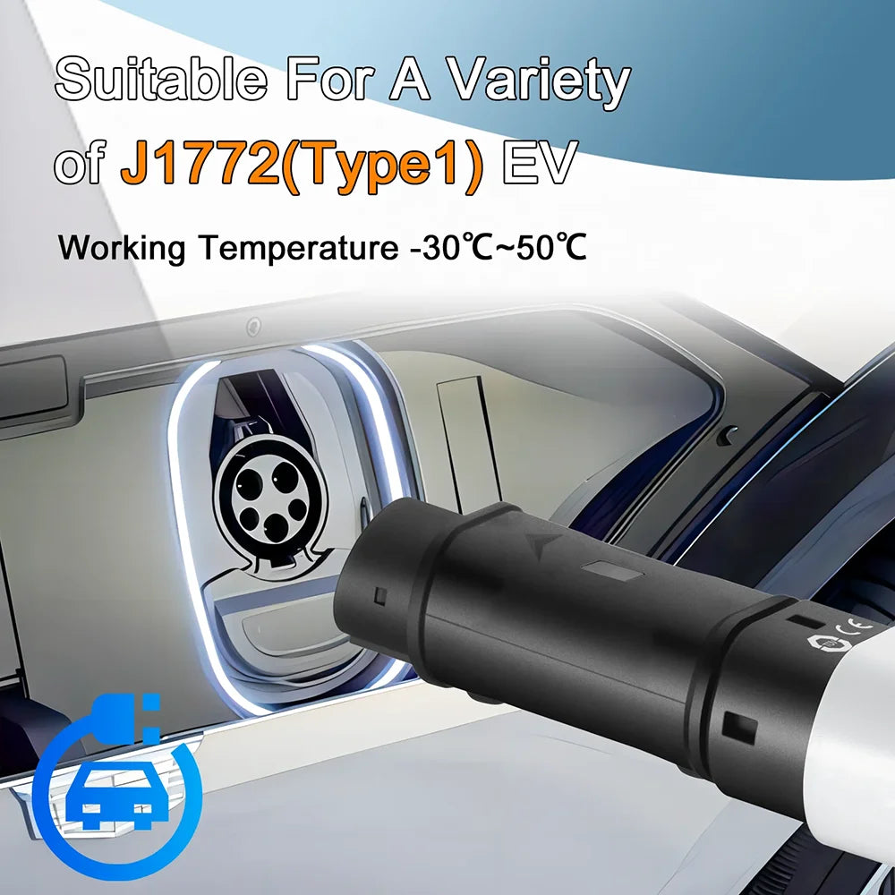 Adaptateur de Type 1 à Type 2, chargeur de véhicule électrique, adaptateur AC de Type 2 à Type 1, convertisseur de charge EVSE pour voitures électriques