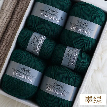 Fil de cachemire d'épaisseur moyenne, 500 g/ensemble, 4 plis, pour tricot au Crochet à la main, pull et pantalon, laine chaude, fil de laine 100%, doux pour la peau