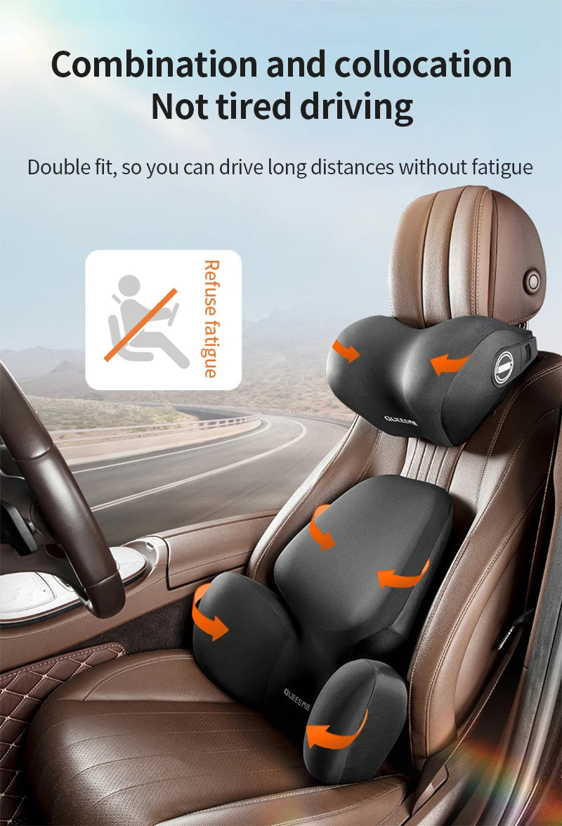 High Quality Universal Car Headrest Cushion Car Seat Neck Pillow Perforated Leather Breathable Lumbar Support Car Pillow
