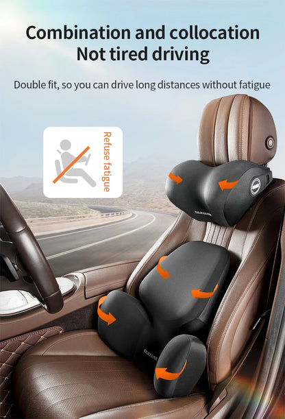 High Quality Universal Car Headrest Cushion Car Seat Neck Pillow Perforated Leather Breathable Lumbar Support Car Pillow