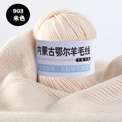 Fil de laine pour enfants, crochet à la main pour chapeaux, écharpes, chandails, optique moyenne, doux pour la peau, doux, 6 rôles, 100 g/ensemble