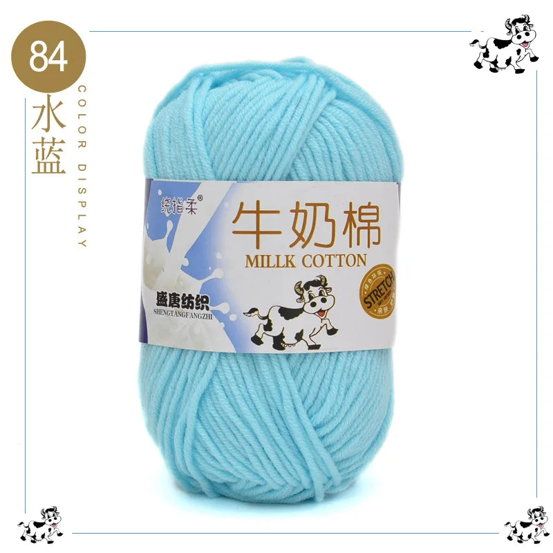 Fil à tricoter en coton au lait, 5 brins, 50g, pour bricolage de sacs de poupée, fil, écharpe, chaussettes