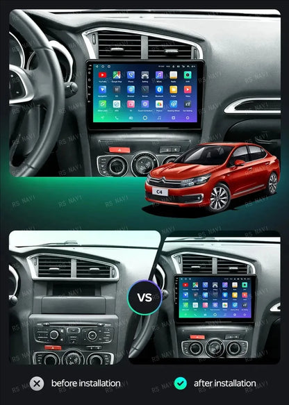 Android 15 Carplay DSP WIF + 4G autoradio GPS lecteur multimédia pour citroën C4 C4L DS4 2013 2014 2015 2016 2017 caméra stéréo 360