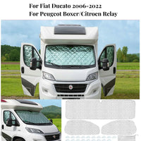 Stores thermiques internes pour pare-brise, couverture de pare-brise, pare-soleil, 7 couches, Fiat Ducato 2006 2022, KIT Boxer, cristaux et citations