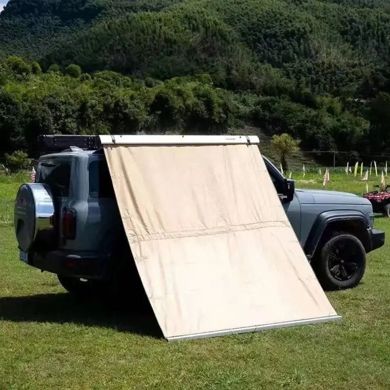Coque en alliage d'aluminium tout-terrain SUV tente latérale de voiture extérieure pare-soleil auvent en caoutchouc noir tente latérale personnalisée