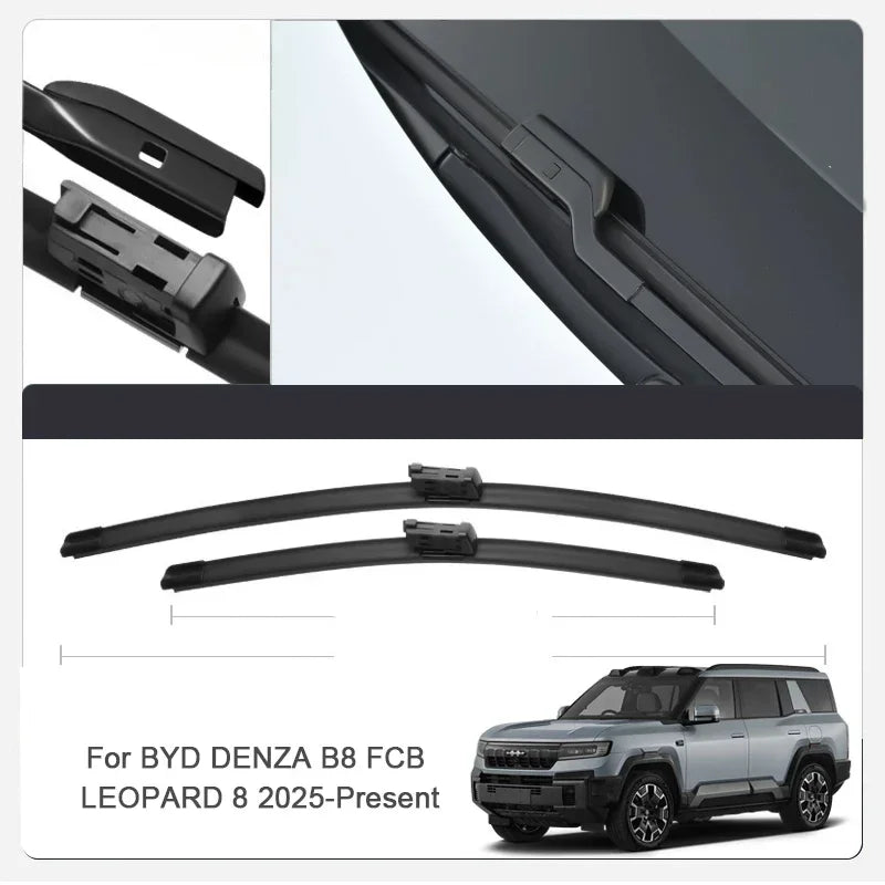 Essuie-glace de pare-brise de voiture, 2 pièces, en caoutchouc de nettoyage pour BYD DENZA D9 N7 Z9 Z9GT FCB LEOPARD 5 8 B5 B8 YANGWANG U7 U8 U9 2023 – 26
