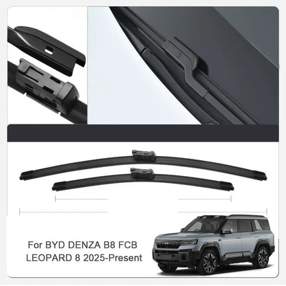 Essuie-glace de pare-brise de voiture, 2 pièces, en caoutchouc de nettoyage pour BYD DENZA D9 N7 Z9 Z9GT FCB LEOPARD 5 8 B5 B8 YANGWANG U7 U8 U9 2023 – 26