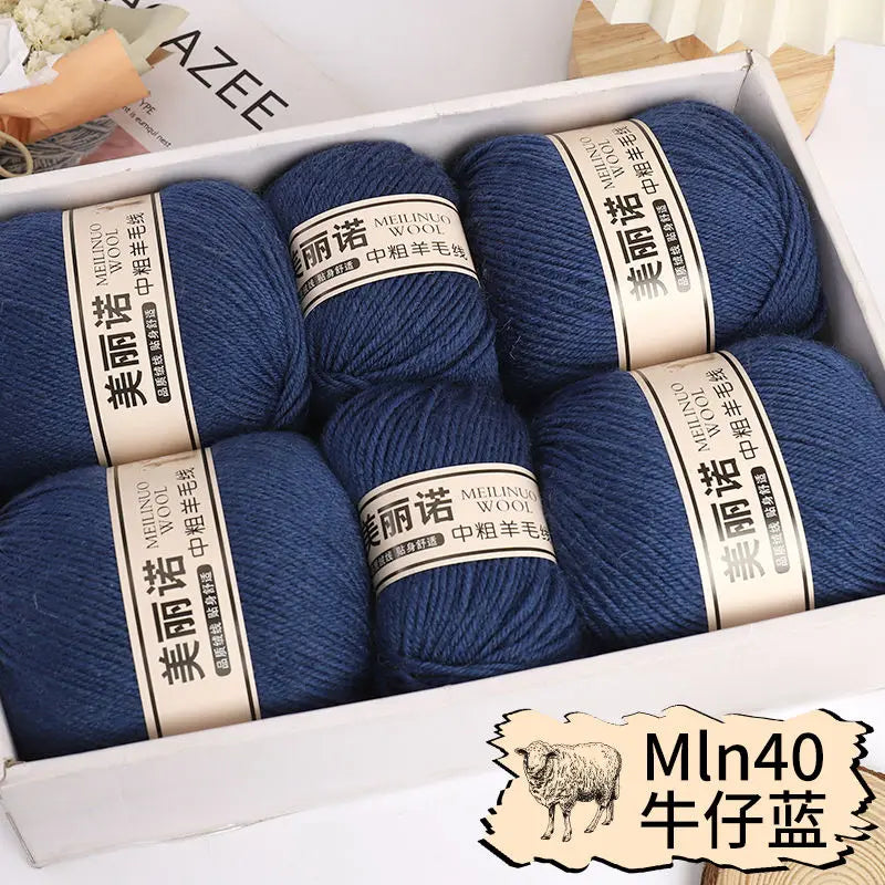 Fil de laine mi-épais pour chaussettes, tricot à la main, pull, pantalon, foulards, vêtements en cachemire mérinos, fil de Crochet doux pour bébé, 500 g/ensemble