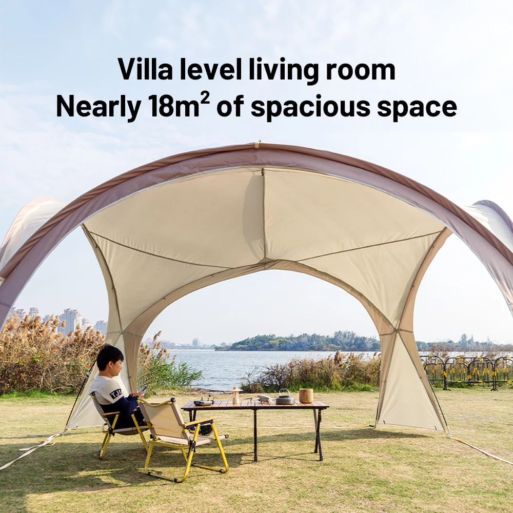 Tente dôme extra large Sonuto, gazebo de camping pop-up avec moustiquaire, protection solaire imperméable, pavillon pour fête en plein air