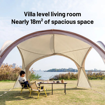 Tente dôme extra large Sonuto, gazebo de camping pop-up avec moustiquaire, protection solaire imperméable, pavillon pour fête en plein air