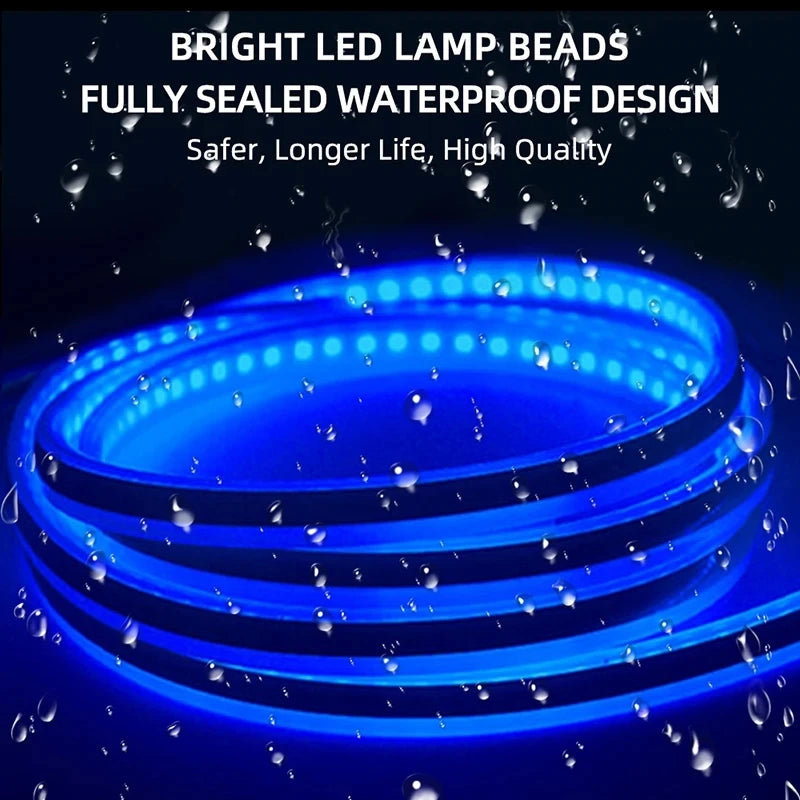 Feux diurnes à LED pour capot de voiture, démarrage par balayage, lumières décoratives, guide de capot moteur automatique DRL, lampe d'ambiance décorative, 12V, 150cm