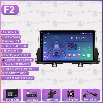 Autoradio Android 9 pouces pour KIA Morning 3 Picanto 2016 2017 2018 2019 2020 - 2023, GPS stéréo Carplay Autoradio DAB WIFI DSP RDS