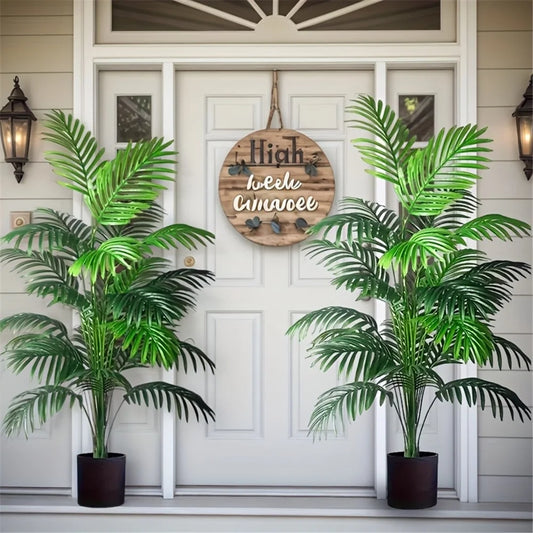 Simulation de palmier Areca, 2 pièces, 24 feuilles, plantes vertes, arbres artificiels réalistes, adaptés à la chambre à coucher, au salon, décoration extérieure