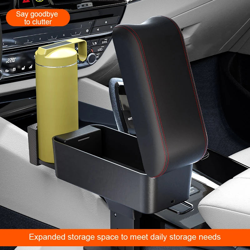 SEAMETAL – boîte d'accoudoir de voiture, organisateur de repose-coude à hauteur réglable, boîte de rangement universelle pour repose-bras intérieur, organisateur d'espace de siège
