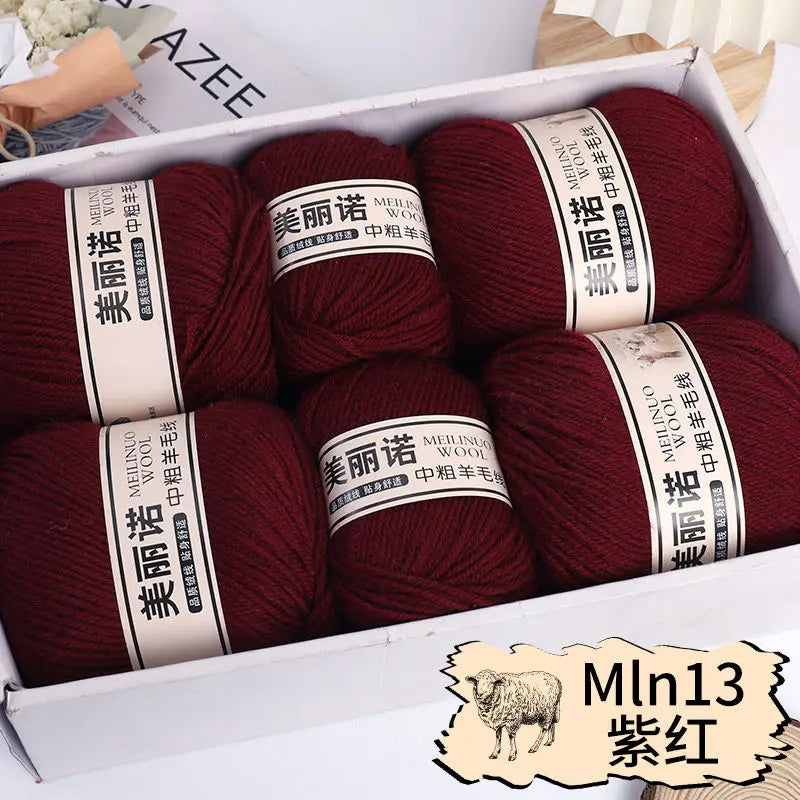 Fil de laine mi-épais pour chaussettes, tricot à la main, pull, pantalon, foulards, vêtements en cachemire mérinos, fil de Crochet doux pour bébé, 500 g/ensemble