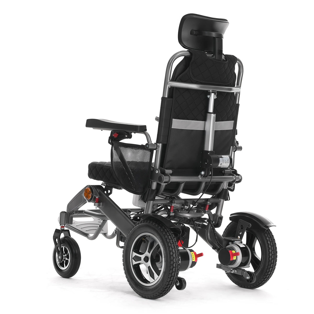 Fauteuil roulant électrique pliable à commande à distance automatique 2026, en alliage d'aluminium portable, pour personnes handicapées, inclinable