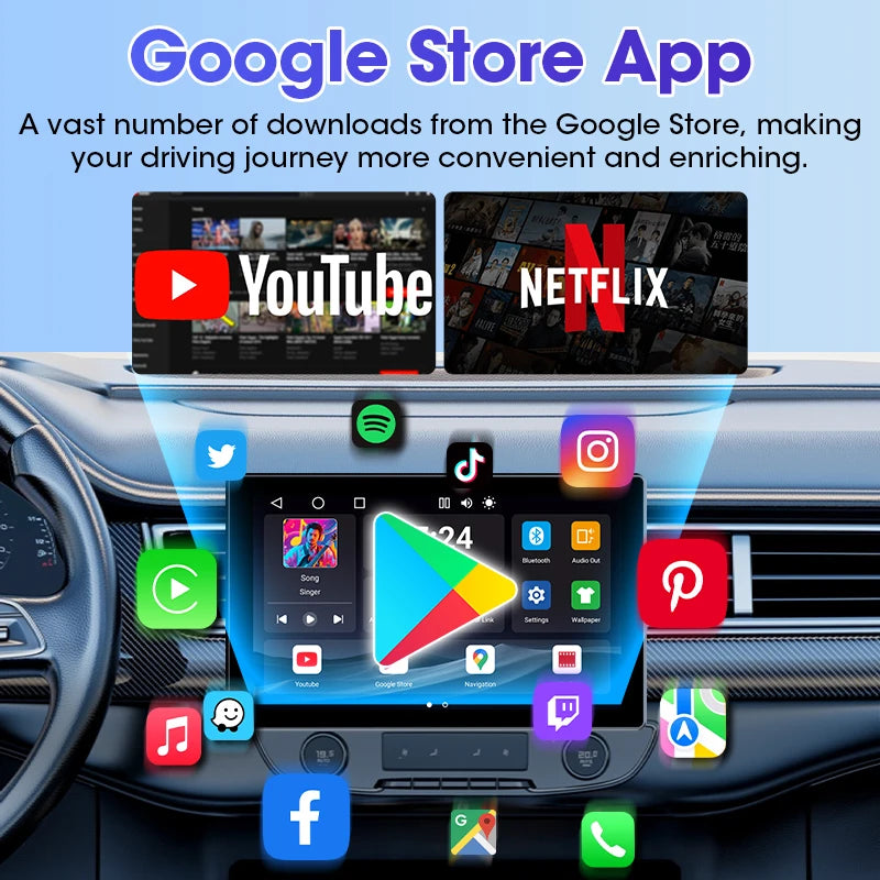 Autoradio Android 13 9 pouces, lecteur vidéo multimédia, 4 go + 64 go, sans fil, Carplay, Android Auto, Navigation GPS, écran Intelligent pour voiture