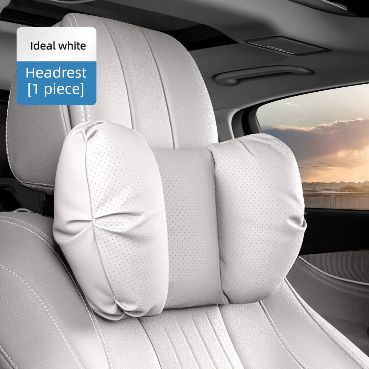 Coussin de tête de siège auto universel de haute qualité, oreiller de nuque en cuir perforé respirant, support lombaire pour voiture