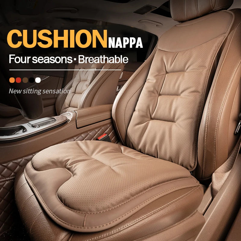 Housse de siège de voiture universelle en cuir, housse de coussin de taille pour siège de voiture, quatre saisons, coussin de Protection pour sièges intérieurs automobiles, accessoire de voiture
