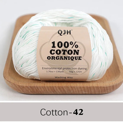 QJH 100% fil de coton, fil de poids de Sport pour bébé en coton, fil Amigurumi, fil doux d'été, fil au Crochet/à tricoter-6 pièces