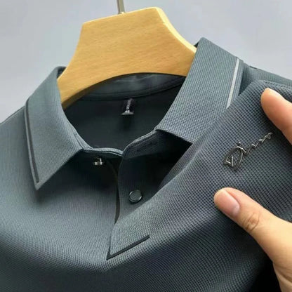 T-shirt à manches courtes pour hommes marque de luxe légère polo populaire haut confortable et soyeux respirant et décontracté 2025 été