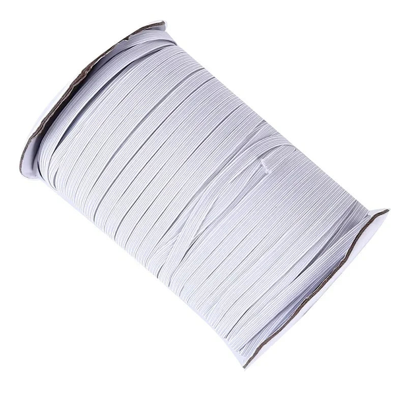 Bande élastique de couture à haute élasticité, 5 mètres/lot, 3/6/8/10/12mm, blanc/noir, bande de caoutchouc Fiat, corde extensible, ruban élastique