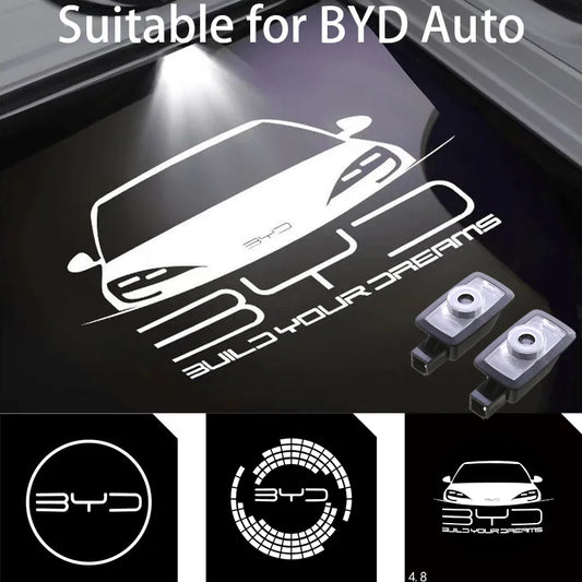 Convient aux lumières de bienvenue de porte de voiture BYD Lumière de bienvenue haute définition qui ne se décolore pas pour la lumière de bienvenue de voiture BYD BYD Han Qin Song