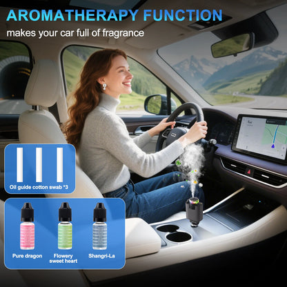 Aromathérapie Spray Atmosphère Lumière Chargeur De Voiture PD Charge Rapide Flash Charge Ligne Télescopique Star Sky Allume-Cigarette (Gris)
