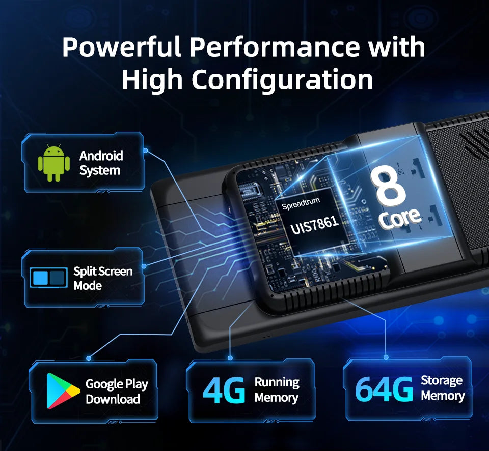 W60 11.3 ''8 Core Android 14 6 + 128GB lecteur multimédia Carplay et Android Auto 5G WiFi Google Play Youtube Netflix OTA mise à niveau