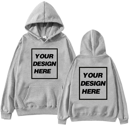 Sweat à capuche Harajuku personnalisé unisexe streetwear avec texte ou design