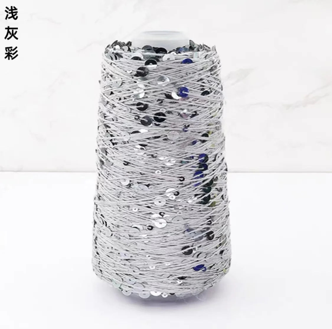 خيط قطن ترتر 50 جم/كرة، 6 مم + 3 مم، خيط خاص متناسق مع الترتر، إكسسوار DIY، دمية قماشية، كروشيه حياكة