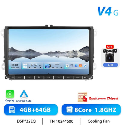 Podofo 7 "9" CarPlay Android autoradio pour Volkswagen VW Golf Passat JETTA Skoda siège voiture système Intelligent 2din GPS autoradio